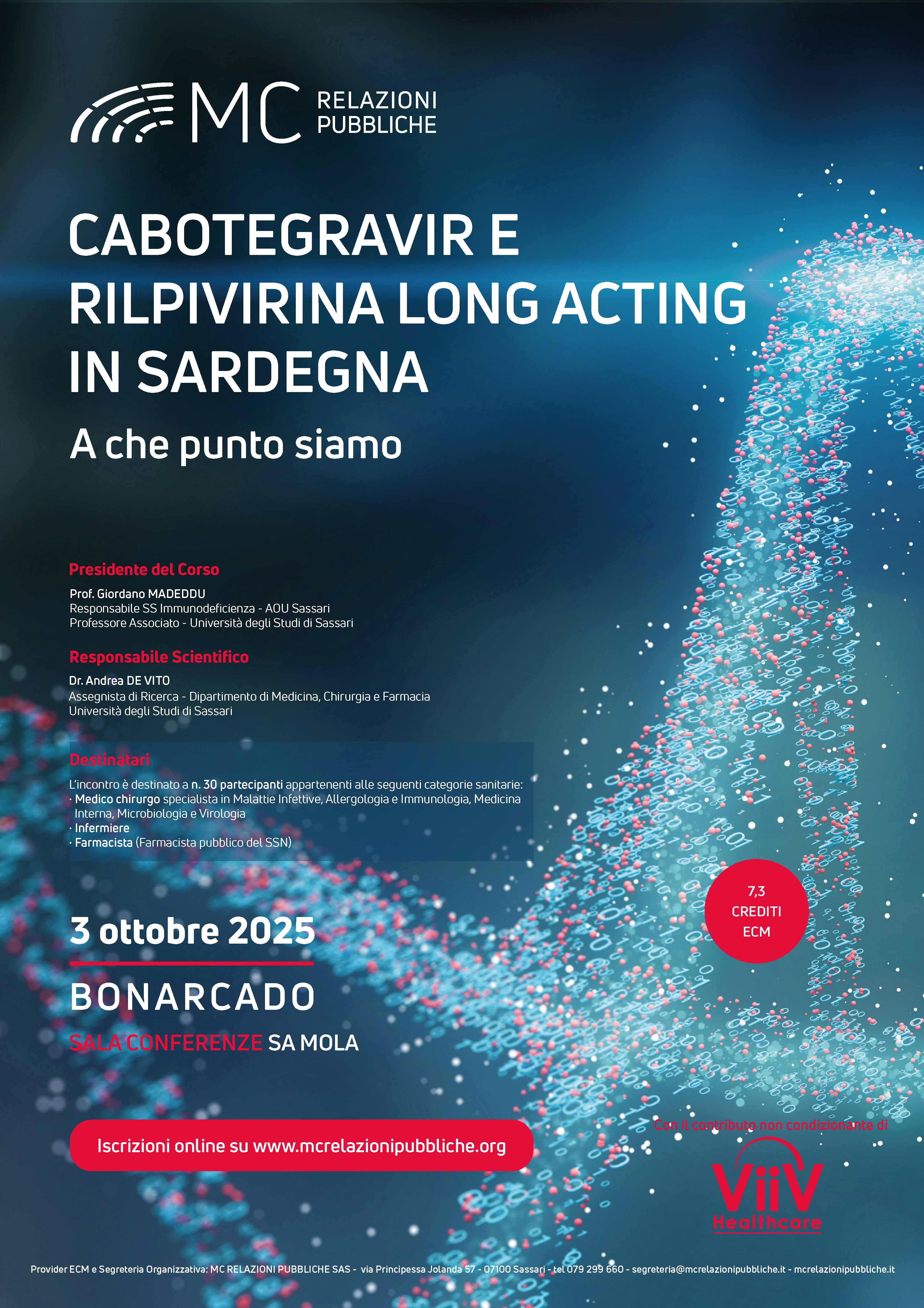 Cabotegravir e Rilpivirina Long Acting in Sardegna: a che punto siamo - 3 ottobre 2025