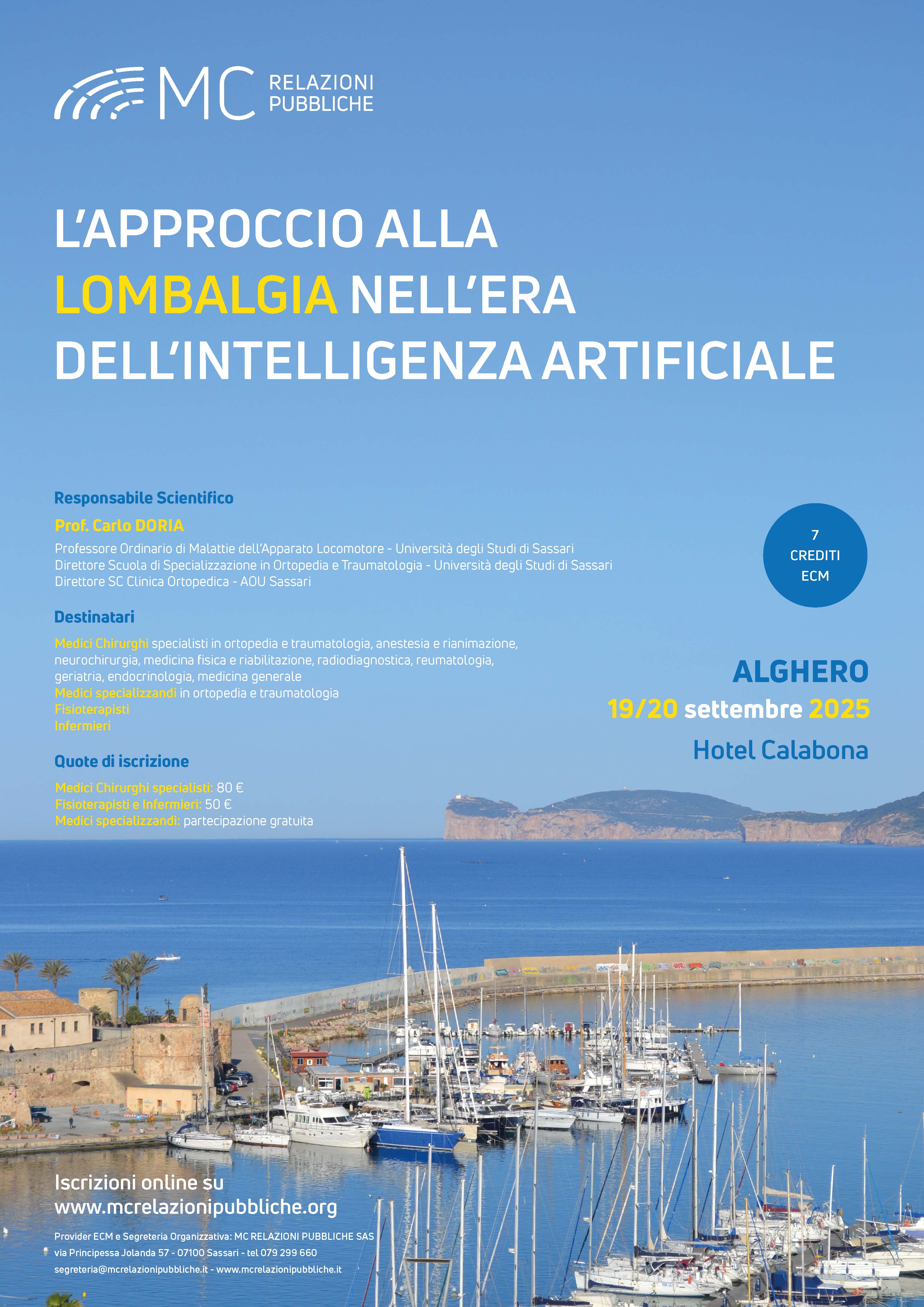 L’approccio alla lombalgia nell'era dell'intelligenza artificiale - 19/20 settembre 2025