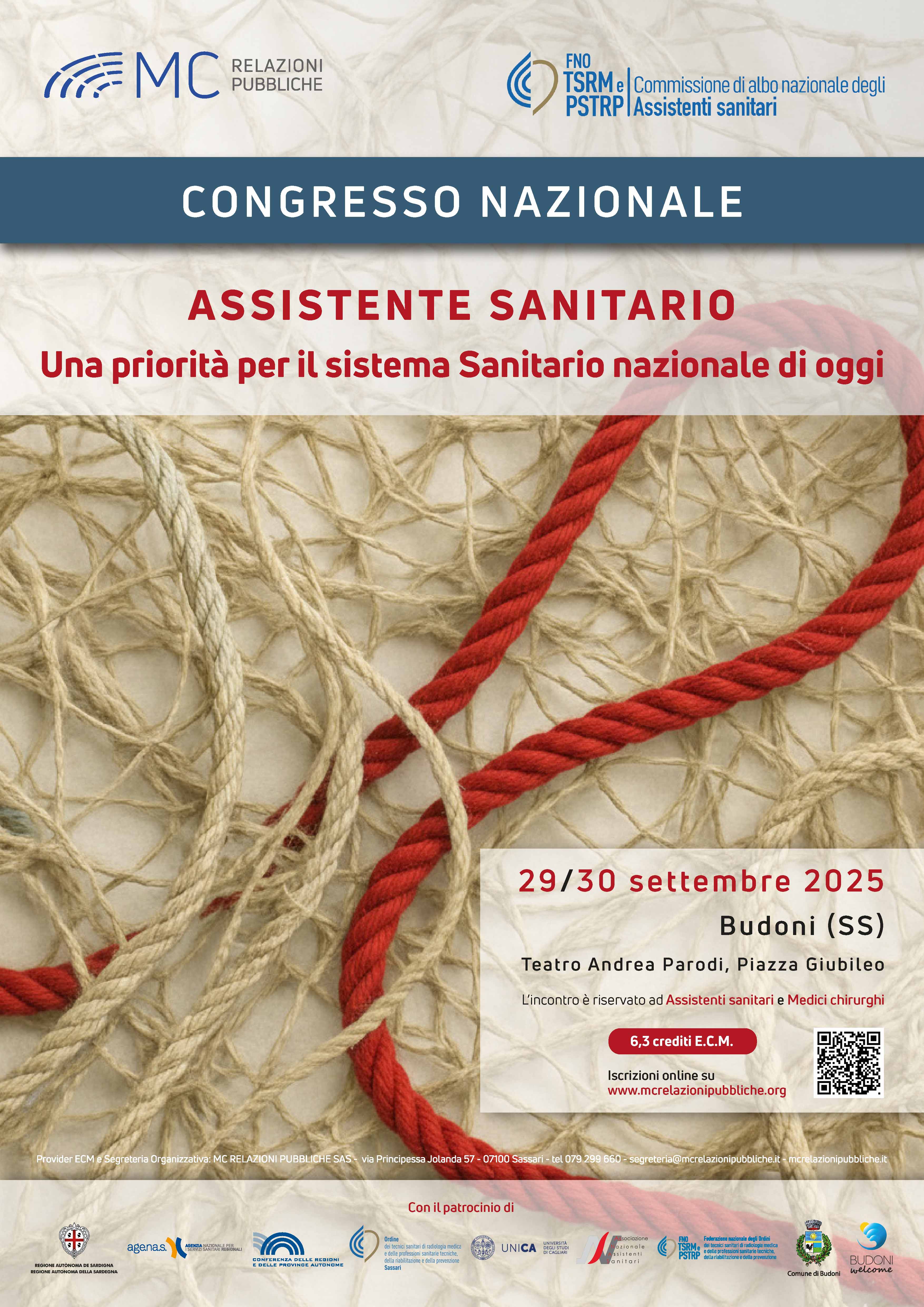 CONGRESSO NAZIONALE. ASSISTENTE SANITARIO: Una priorità per il sistema  Sanitario nazionale di oggi - 29/30 settembre 2025