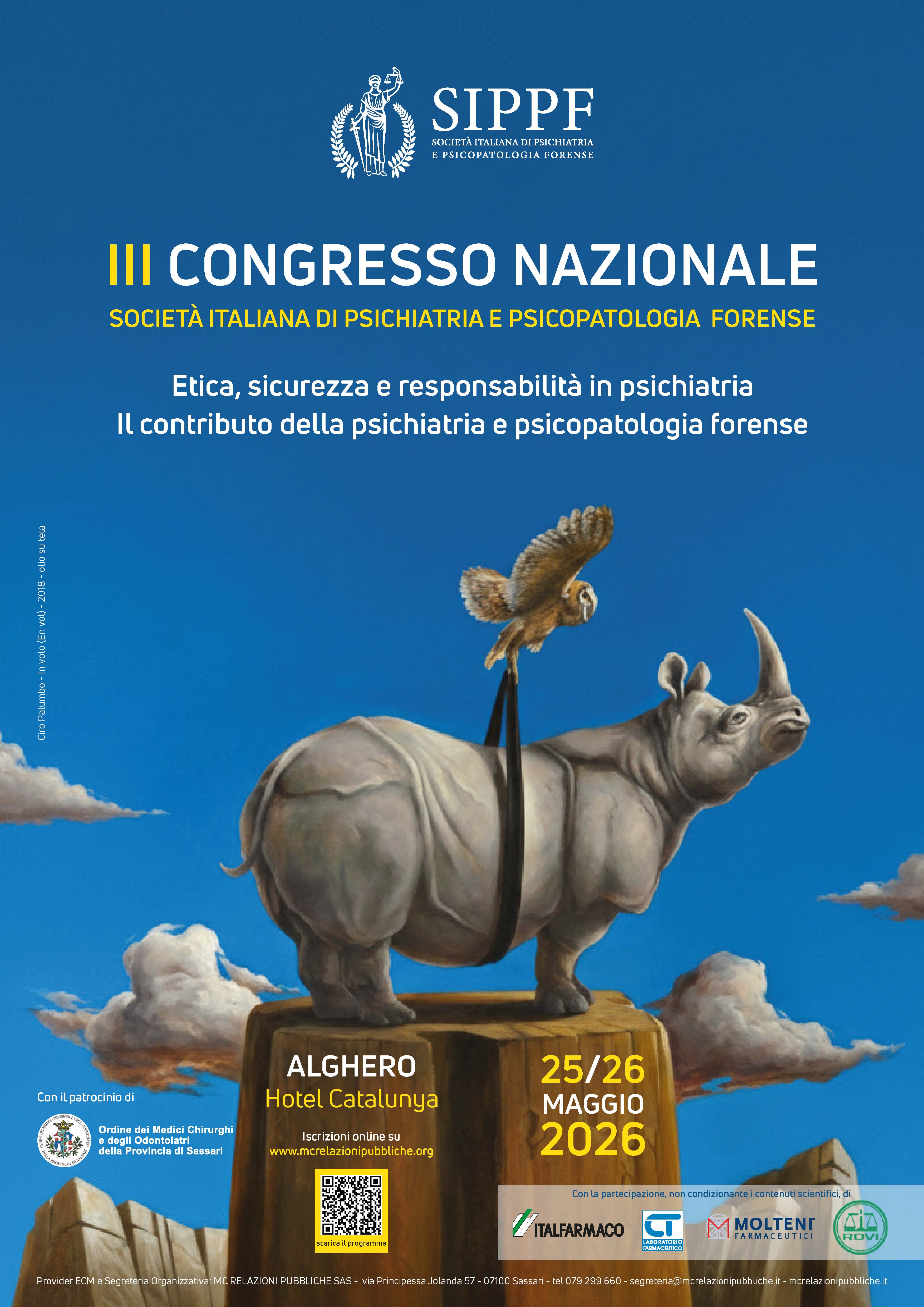 III Congresso Nazionale SIPPF - Etica, sicurezza e responsabilità in psichiatria Il contributo della psichiatria e psicopatologia forense - 25/26 maggio 2026