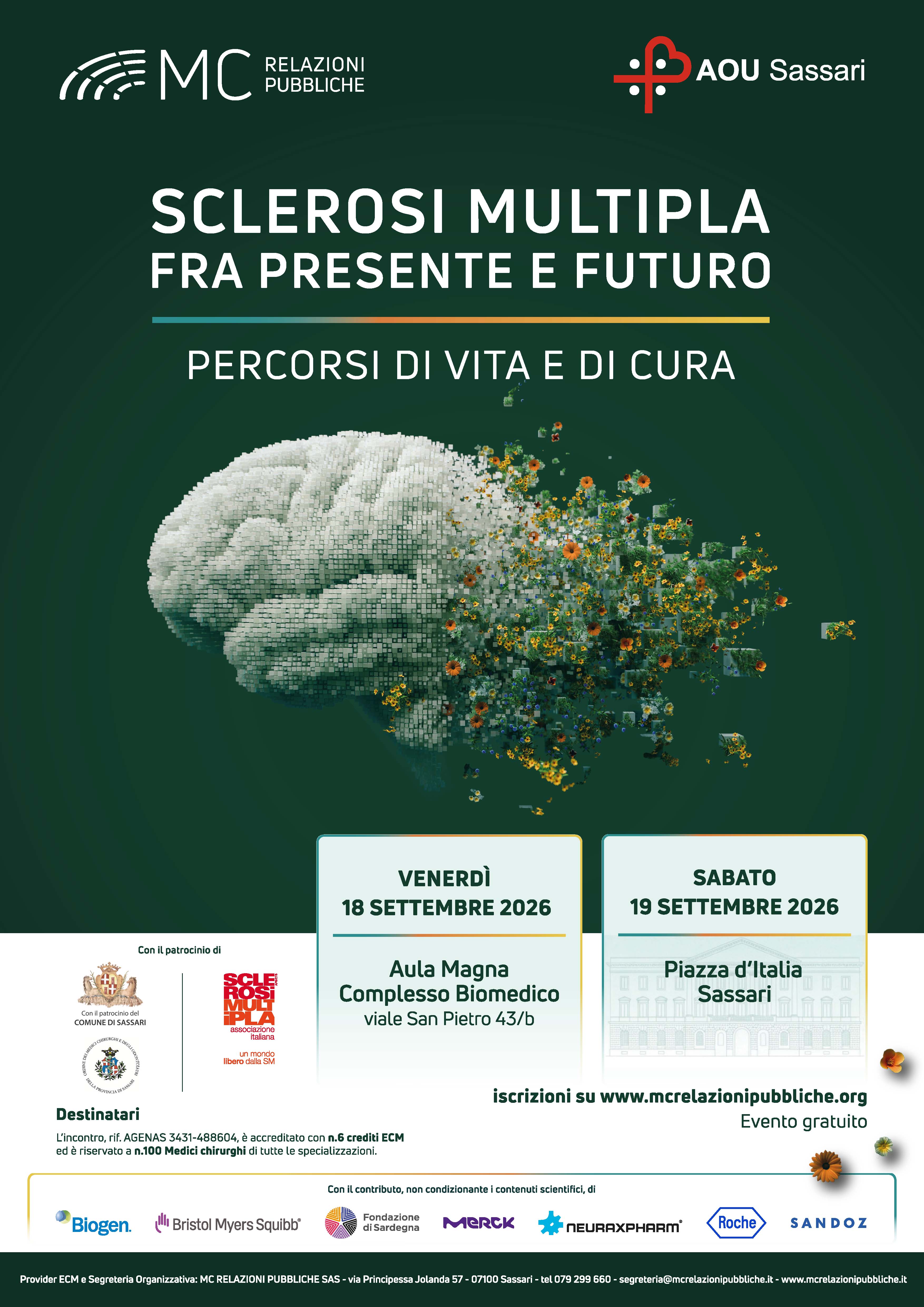 SCLEROSI MULTIPLA . Fra presente e futuro, percorsi di vita e di cura - 18 e 19 settembre 2026