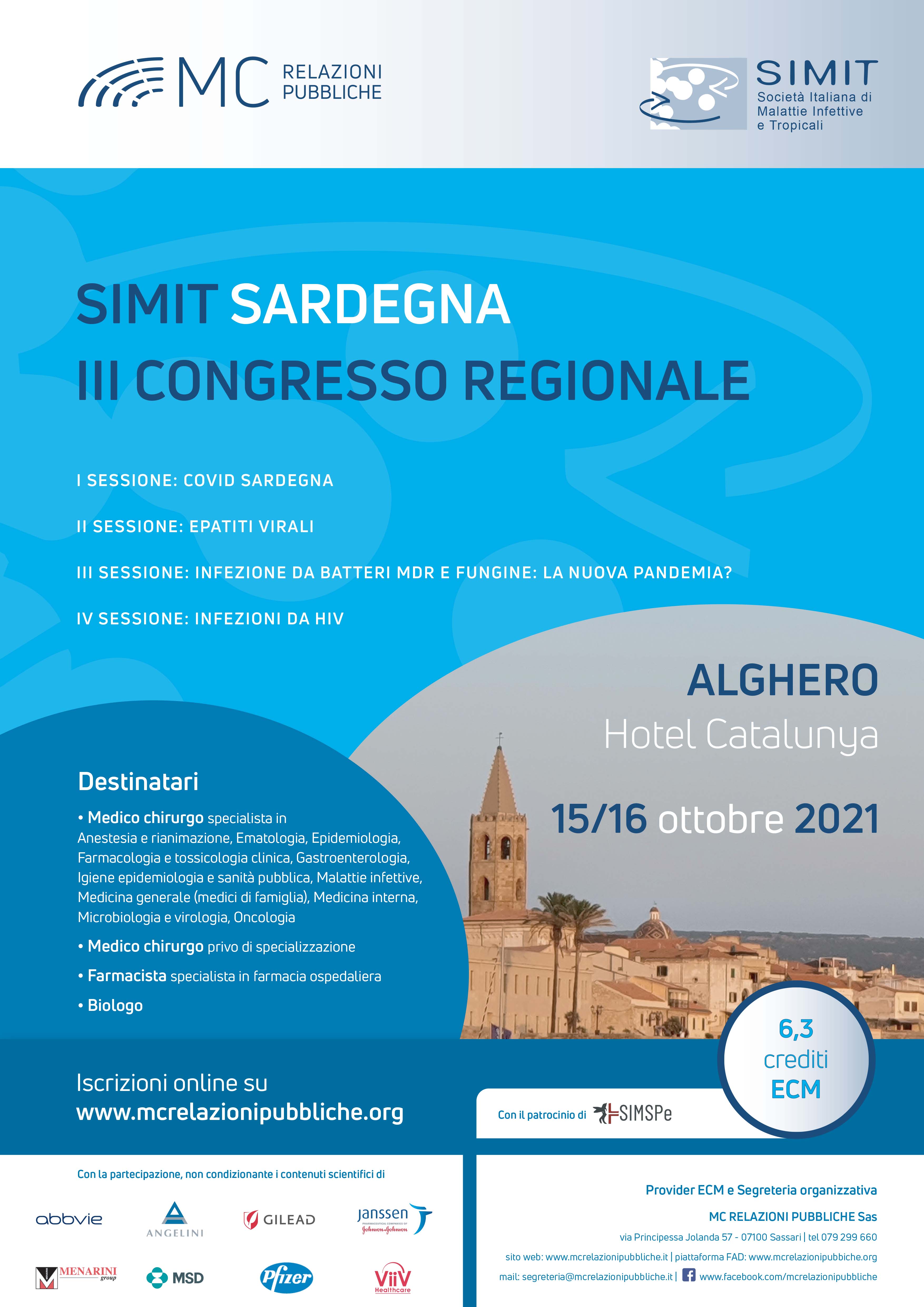 III Congresso Regionale SIMIT Sardegna - 15/16 ottobre 2021
